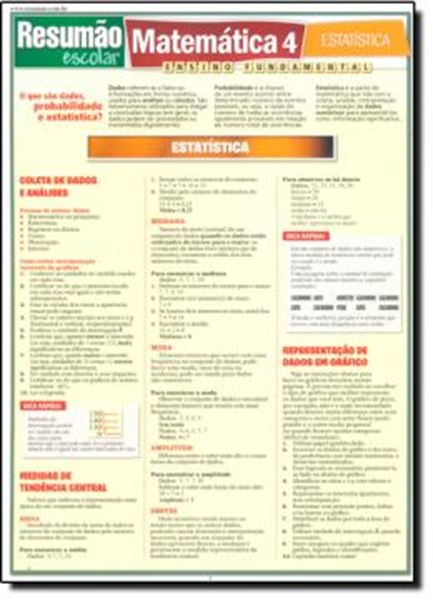Picture of RESUMAO - MATEMATICA 4 - ESTATISTICA