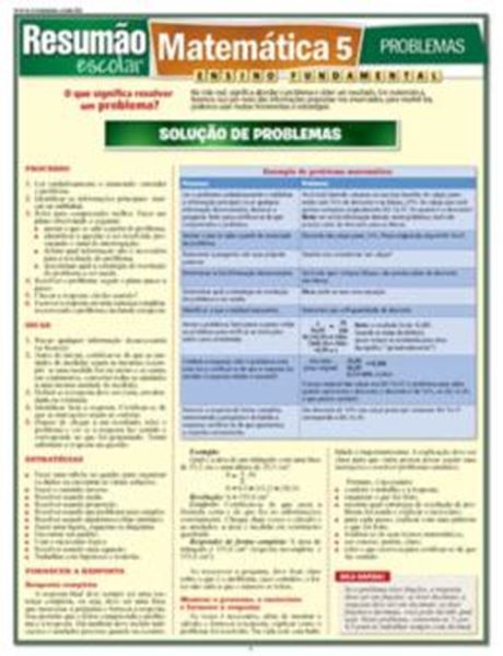 Picture of RESUMAO - MATEMATICA 5 - PROBLEMAS