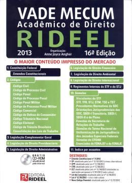 Imagem de VADE MECUM ACADEMICO DE DIREITO RIDEEL 2013 - 16ª ED