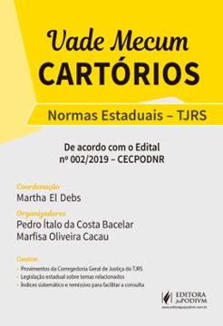 Imagem de VADE MECUM CARTORIOS - NORMAS ESTADUAIS - TJRS