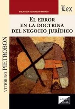 Imagem de EL ERROR EN LA DOCTRINA DEL NEGOCIO JURIDICO
