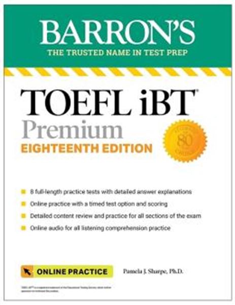 Picture of TOEFL IBT PREMIUM WITH 8 ONLINE PRACTICE TESTS + ONLINE AUDIO - 18TH EDITION