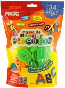 Imagem de MASSA MODELAR 34 PECAS - ALFABETO - 300G