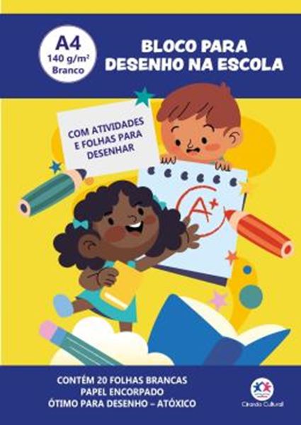Picture of BLOCO PARA DESENHO A4 140G - 20 FOLHAS BRANCAS